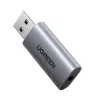 UGREEN CM383-80864 Adaptador de sonido externo USB-A a conector de audio de 3,5 mm - Plateado