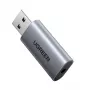 UGREEN CM383-80864 Adaptador de sonido externo USB-A a conector de audio de 3,5 mm - Plateado