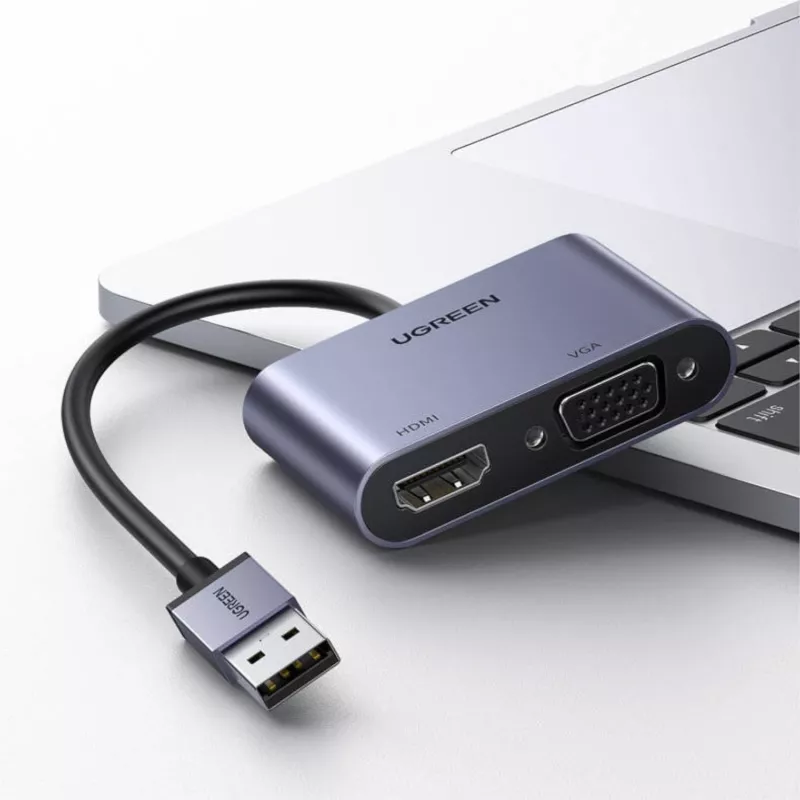 UGREEN CM449 Adaptador de pantalla USB-A a HDMI + VGA 1080P