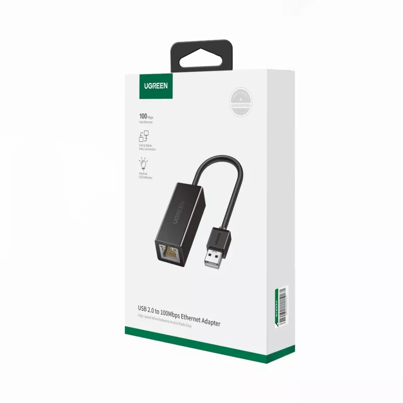 UGREEN CR110 Adaptador USB 2.0 a RJ45 Ethernet - Negro