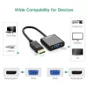 Convertidor UGREEN DisplayPort macho a VGA hembra, adaptador activo, Full HD 1080p, dorado, negro