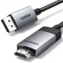 Cable UGREEN DP119 DisplayPort a HDMI 2m 4K 60Hz gris