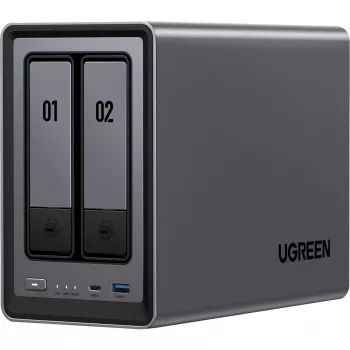 UGREEN DXP2800+ Pack 2x Seagate IronWolf HDD - NAS de 2 bahías con Intel Celeron N5105, 8GB DDR4, 2x 2,5GbE, incl. 2x 4TB HDD