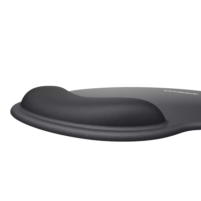 Alfombrilla de ratón ergonómica UGREEN LP668 – reposamuñecas de gel, superficie de tela lisa, base de goma antideslizante, negro