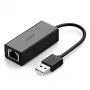 Ugreen Tarjeta de red externa RJ45 - USB 2.0 100 Mbps Ethernet Negro (CR110 20254)