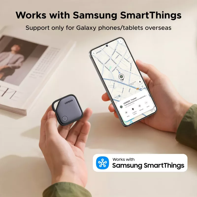 UGREEN FineTrack Localizador Bluetooth CM829 para Samsung SmartThings, negro