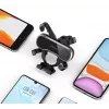 UGREEN Soporte de móvil Gravity Auto para salpicadero y parabrisas, soporte universal para smartphone con ventosa fuerte, giro 360°, brazo telescópico, desbloqueo con un botón, negro