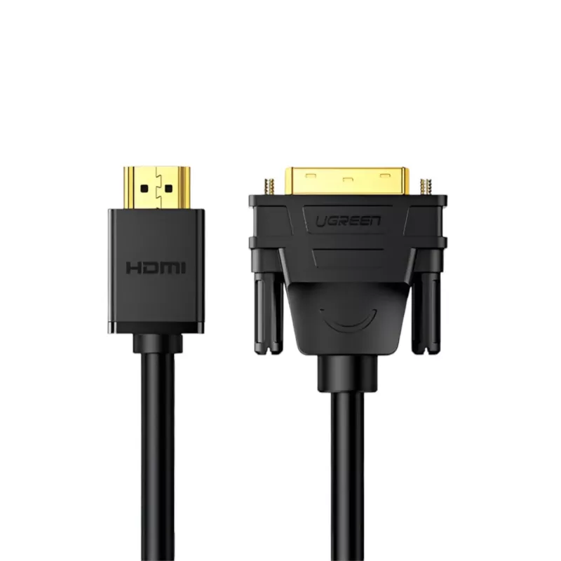 UGREEN HD106 Cable HDMI a DVI, 2m, Negro, 1080p, dorado, triple apantallado