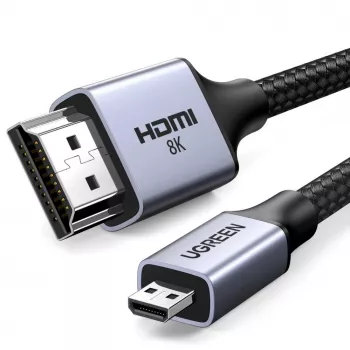 Cable UGREEN HD164 Micro HDMI a HDMI 2.1 8K 1m gris
