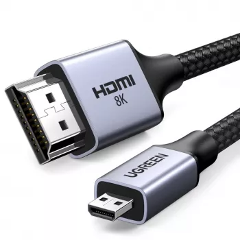 Cable UGREEN HD164 Micro HDMI a HDMI 2.1 8K 2m gris
