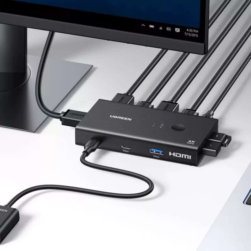 UGREEN Conmutador KVM HDMI 2.0 2-in-1 out