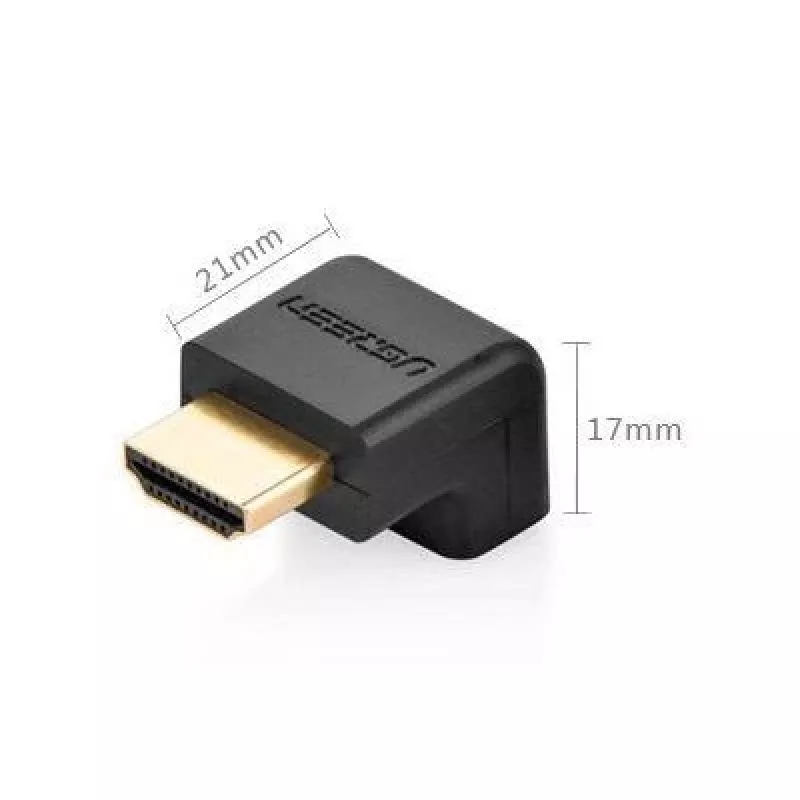 UGREEN Adaptador HDMI en ángulo 90 grados hacia abajo 4K 60Hz HD112 negro