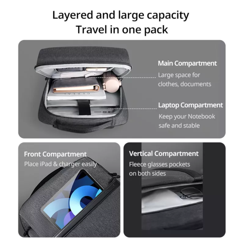 UGREEN Mochila para portátil B02 (hasta 15,6 pulgadas, impermeable, cremalleras YKK, resistente)