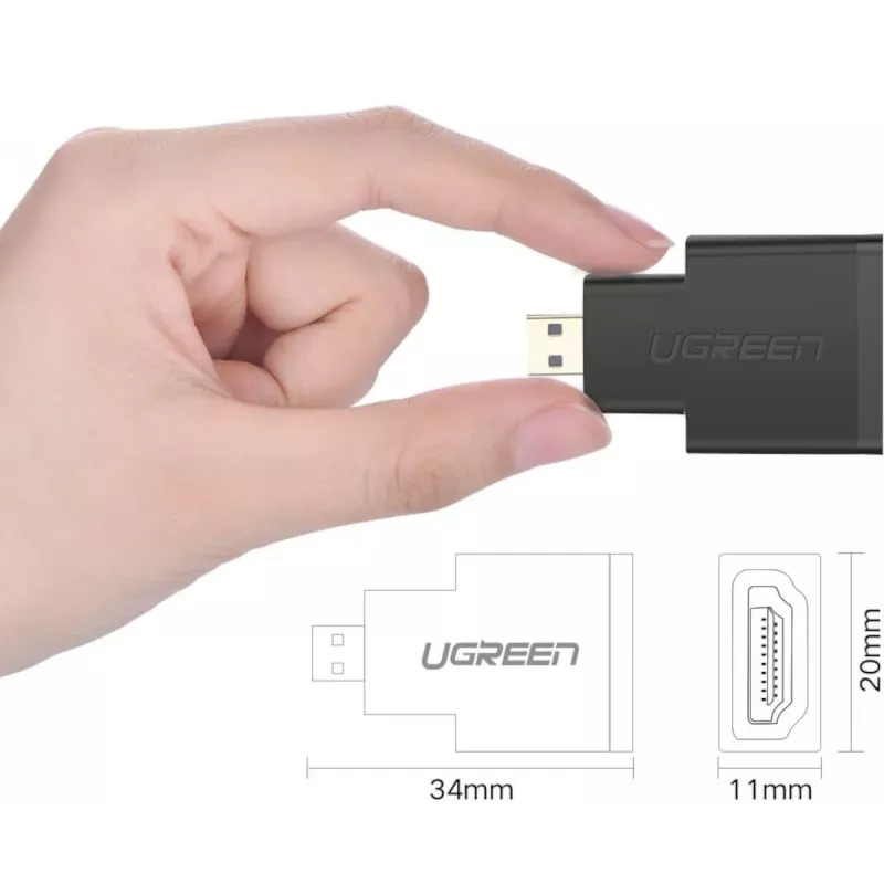 UGREEN adaptador de Micro HDMI macho a HDMI hembra, negro
