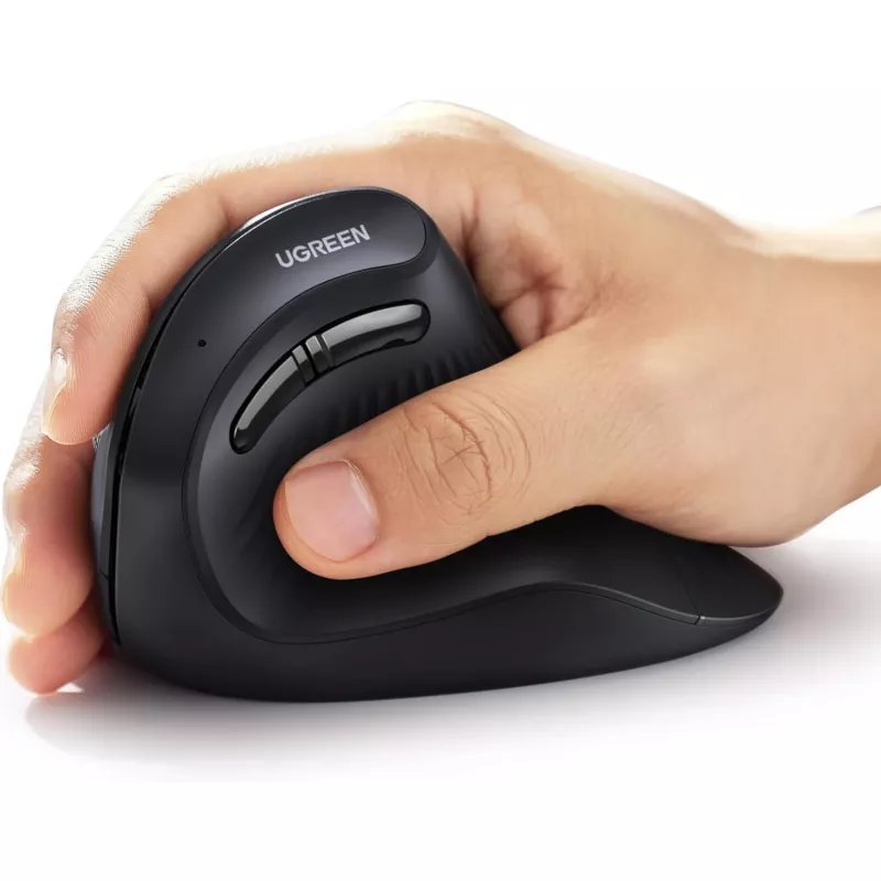 UGREEN Ratón vertical multimodo Bluetooth y 2.4G inalámbrico – negro