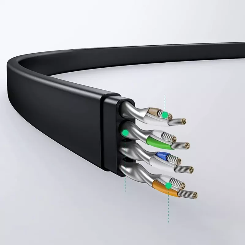 UGREEN NW102 Cable de red Ethernet plano Cat6 8m - negro