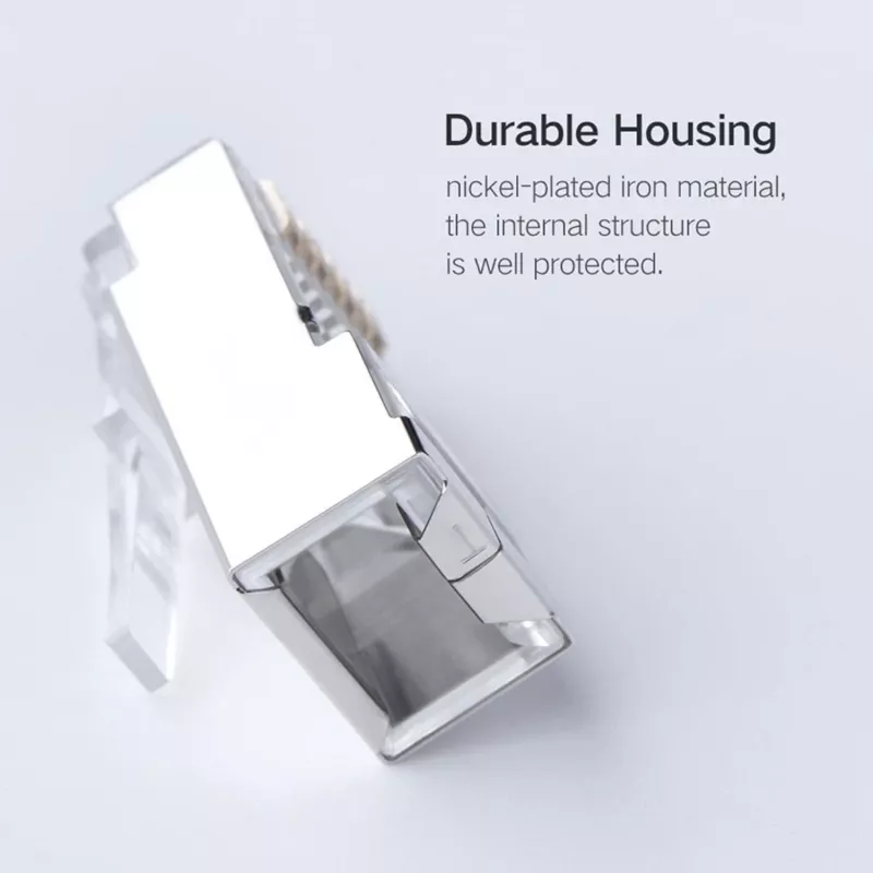 Conector de red Ethernet UGREEN NW111 RJ45 Cat6 pack de 100 - plata/transparente