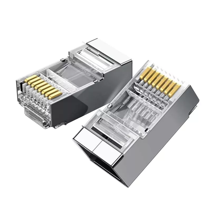 Conector de red Ethernet UGREEN NW111 RJ45 Cat6 pack de 100 - plata/transparente