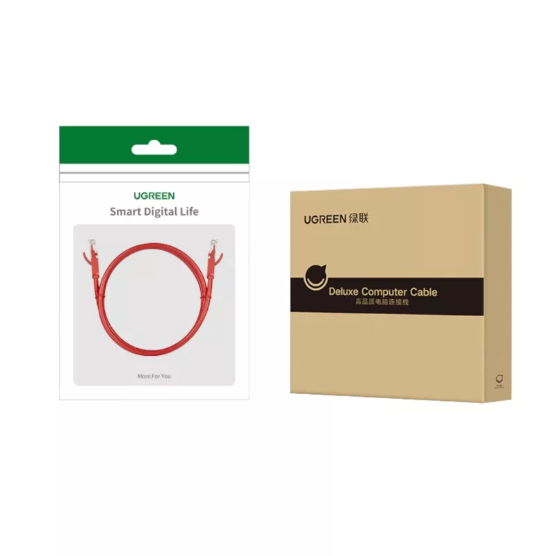 Cable de red LAN Ethernet UGREEN RJ45 CAT6 0,5m - rojo (1Gbps, 250MHz)