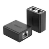 Adaptador divisor RJ45 UGREEN pack de 2 (negro) - divisor de red Ethernet, 1x RJ45 macho a 2x RJ45 hembra, 100Mbps, compatible con Cat5/Cat5e/Cat6, pasivo, Plug & Play