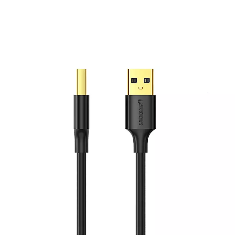 UGREEN US135 cable USB 2.0 A-B, dorado, 2 m, negro