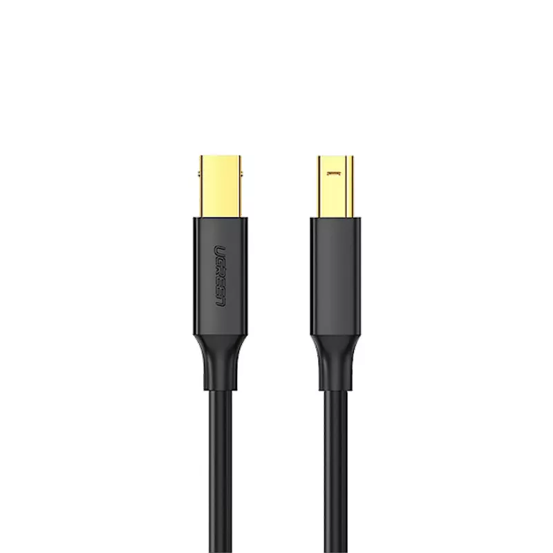 UGREEN US135 cable USB 2.0 A-B, dorado, 2 m, negro