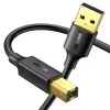 UGREEN US135 cable USB 2.0 A-B, dorado, 2 m, negro
