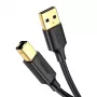 UGREEN US135 cable USB 2.0 A-B, dorado, 2 m, negro