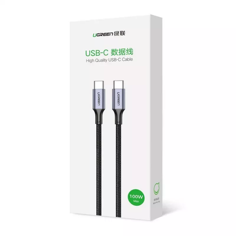 UGREEN US316 Cable USB-C a USB-C 100W 5A 480Mbps 1m Negro