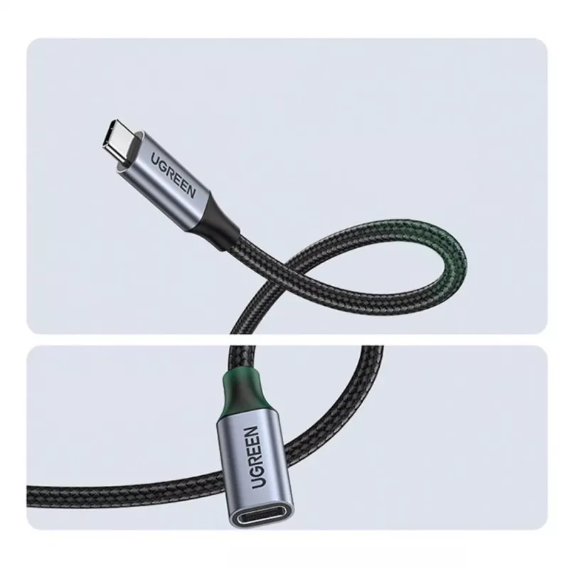 UGREEN US372 Cable USB-C a USB-C 100W 5A 10Gbps 0,5m Gris
