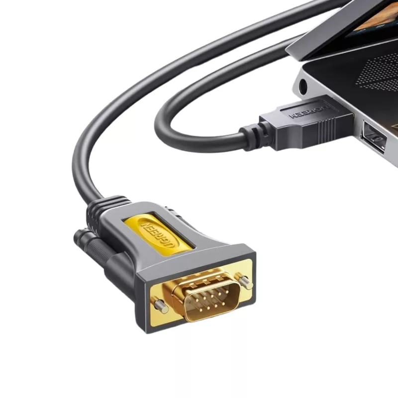 UGREEN Cable adaptador USB 2.0 a serie RS-232 (conector USB-A macho a conector DB9 macho) - Negro, 1,5 m