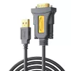 UGREEN Cable adaptador USB 2.0 a serie RS-232 (conector USB-A macho a conector DB9 macho) - Negro, 1,5 m