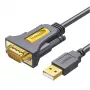 UGREEN Cable adaptador USB 2.0 a serie RS-232 (conector USB-A macho a conector DB9 macho) - Negro, 1,5 m