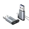 Adaptador UGREEN USB 3.0 conector macho a Type-C 3.1 conector hembra, transferencia de datos y carga, gris espacial