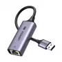Adaptador UGREEN USB-A 3.2 Gen 1 a Ethernet 2.5G, 2,5 Gbps RJ45 LAN, aluminio, Space Gray, Plug & Play, Realtek RTL8156B, cable de 10 cm