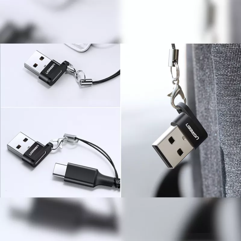 Adaptador USB-A macho a USB-C hembra UGREEN (negro)