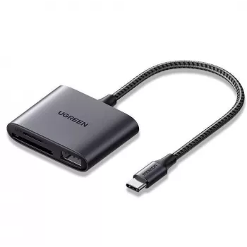 UGREEN Lector de Tarjetas USB-C - Space Gray, SD y Micro SD, 5 Gbit/s