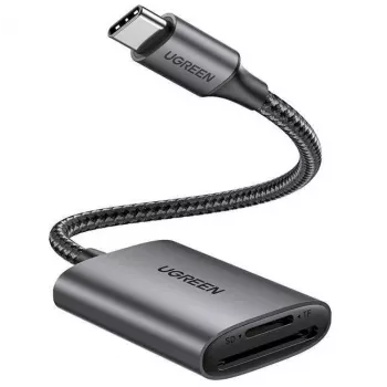 UGREEN Lector de Tarjetas USB-C - Space Gray, SD y Micro SD, 5 Gbit/s