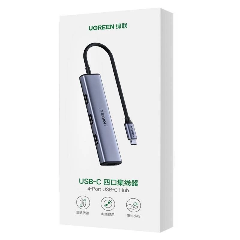 UGREEN Hub USB-C 4 puertos USB 3.2 Gen 1 Plata