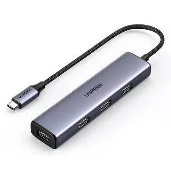 UGREEN Hub USB-C 4 puertos USB 3.2 Gen 1 Plata