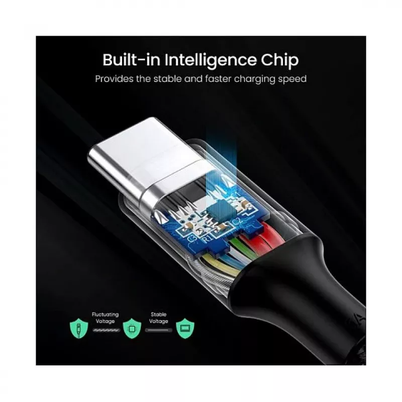 UGREEN Cable de carga USB-C a USB-C 100W trenzado de nailon 2m Negro