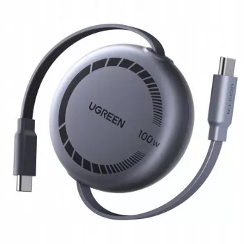 UGREEN Cable de carga rápida retráctil USB-C a USB-C PD 100W 1m Negro