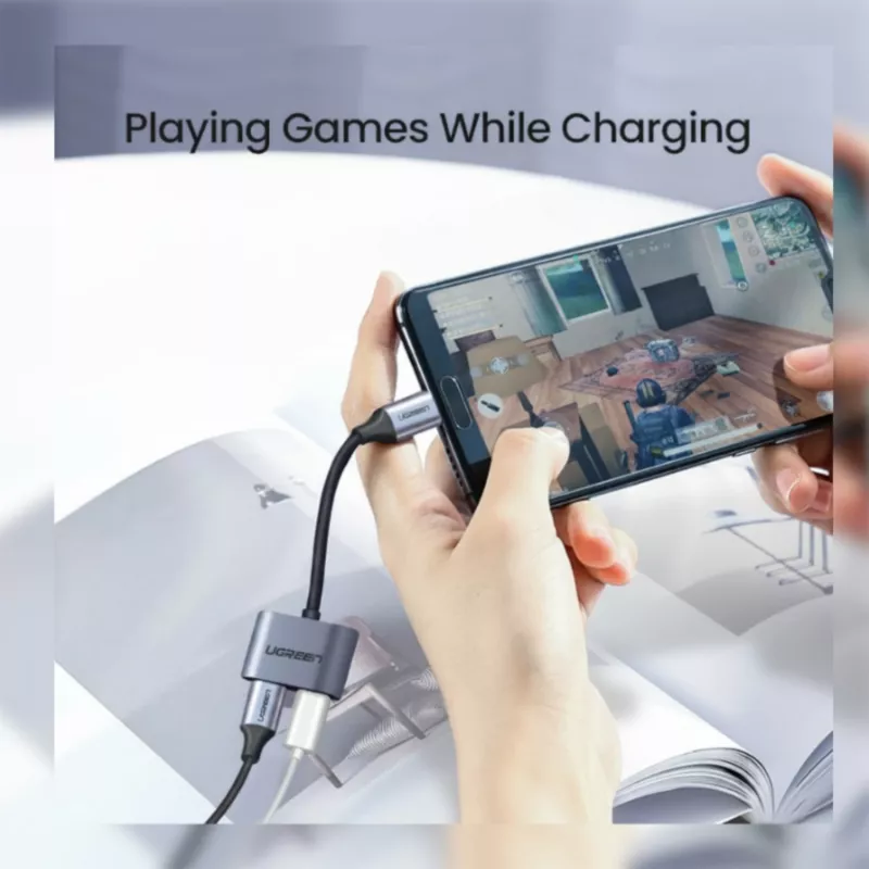UGREEN Adaptador USB Type-C de audio dual y carga (15W PD, splitter 2 en 1)