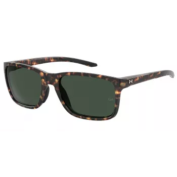 Under Armour UA-0005-S-86 Gafas de sol deportivas de hombre - Montura negra mate, lentes grises, 58/19/145 mm