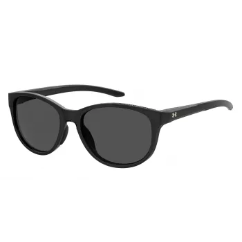Under Armour UA0014GS807 gafas de sol mujer - montura negra brillante, lentes grises, 57 mm