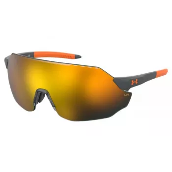 Under Armour UAHALFTIMEF2M Gafas de sol unisex - montura negra, lentes grises, 65 mm de ancho de lente, 120 mm de longitud de varilla