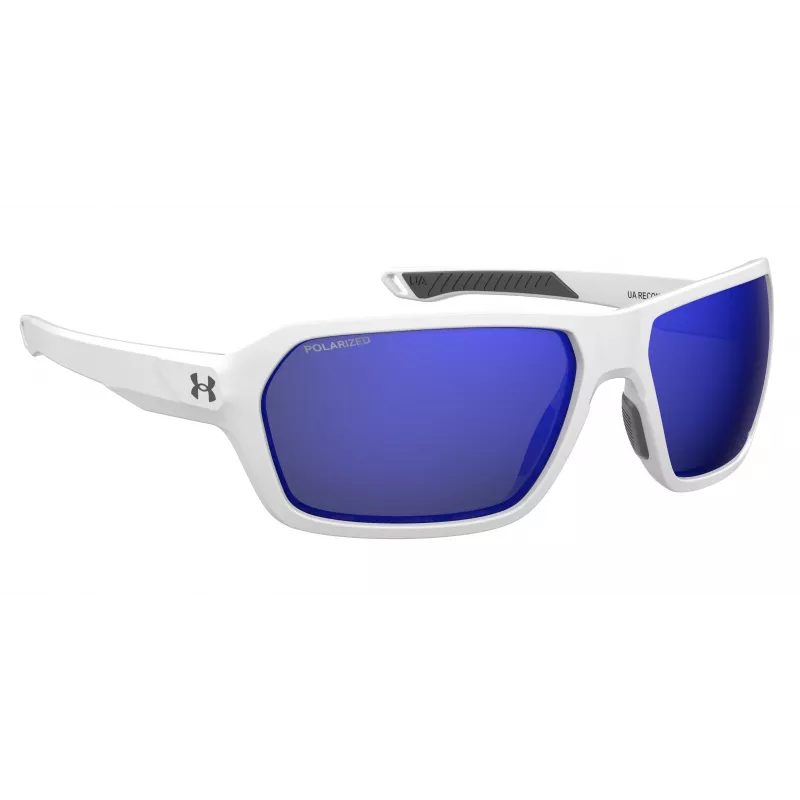 Gafas de sol de hombre Under Armour UARECON6HTG47 - rectangulares, envolventes, lentes verdes, montura habana