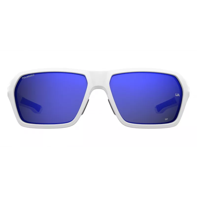 Gafas de sol de hombre Under Armour UARECON6HTG47 - rectangulares, envolventes, lentes verdes, montura habana