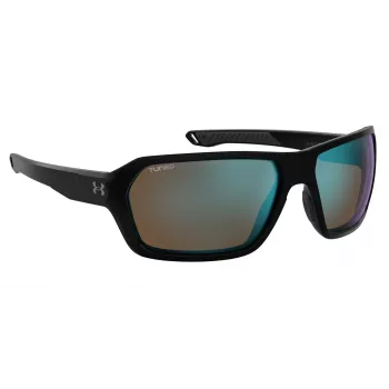 Under Armour UARECON807G4W gafas de sol deportivas hombre - montura negra mate, lentes grises polarizadas, 64/17/125 mm