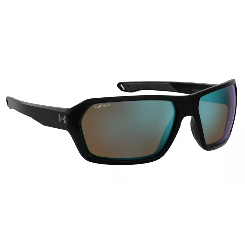 Under Armour UARECON807G4W gafas de sol deportivas hombre - montura negra mate, lentes grises polarizadas, 64/17/125 mm